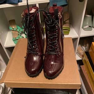Burgundy Ankle Boots.